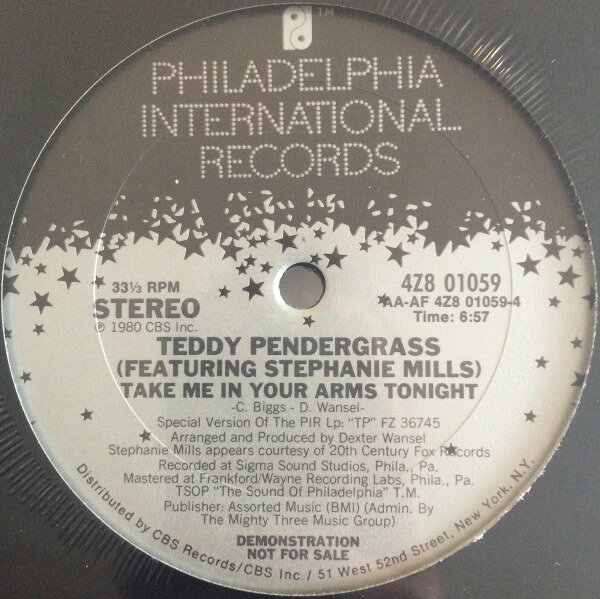 12” Teddy Pendergrass Take Me In Your Arms Tonight 4Z801059 PHILADELPHIA INTERNA 未開封 /00250
