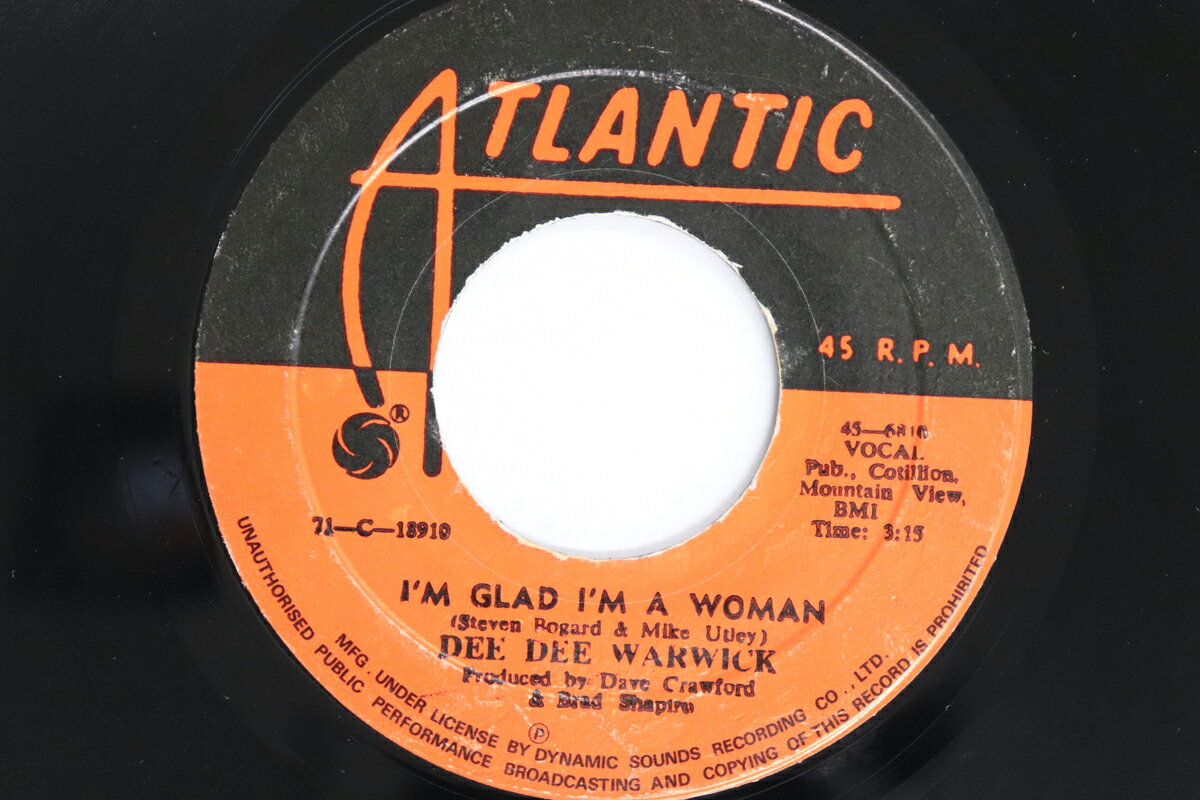 【中古】ジャマイカ7” Dee Dee Warwick Im Glad Im A Woman / Suspicious Minds 456810 ATLANTIC /00080