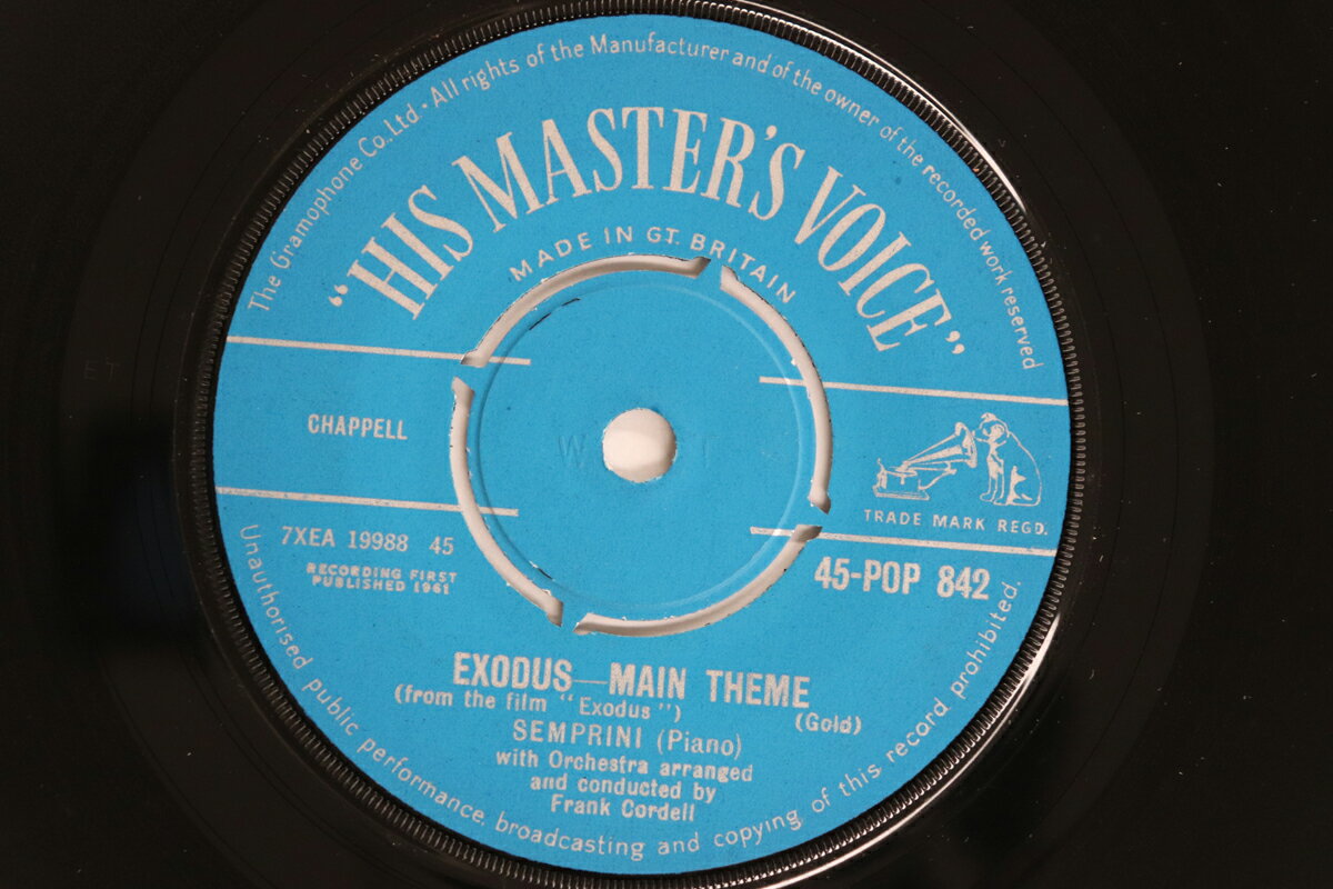 【中古】英7” Semprini Exodus - Main Theme / Lark In The Clear Air 45POP842 HIS MASTERS VOICE /00080