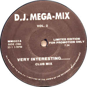 Artist Name: J - 【中古】12” Unknown Artist DJ Mega-Mix Vol. 2 MM002 DJ Megamix /00250