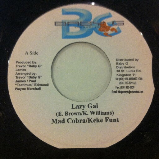 【中古】ジャマイカ7” Mad Cobra / Keke Flint Lazy Gal NONE Baby G Productions /00080 【中古】ジャマイカ7” Mad Cobra / Keke Flint Lazy Gal NONE Baby G Productions /00080