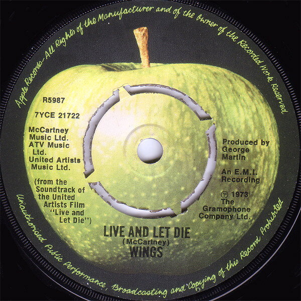 【中古】7” Wings Live And Let Die R5987 Apple Records /00080