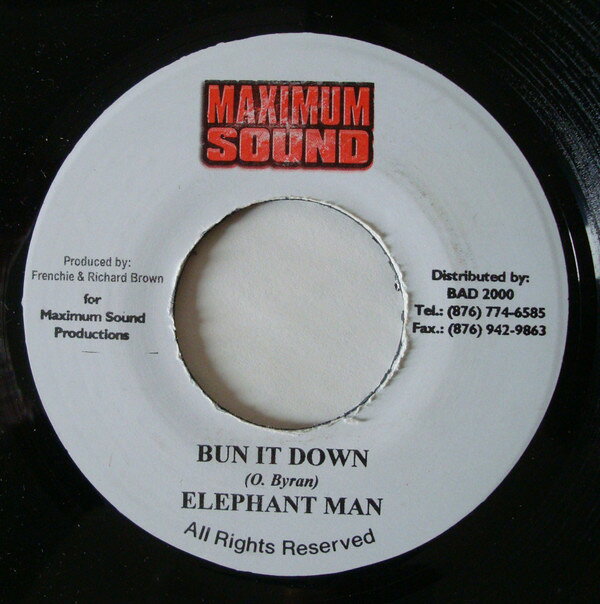 Other - 【中古】ジャマイカ7” Elephant Man Bun It Down NONE Maximum Sound /00080