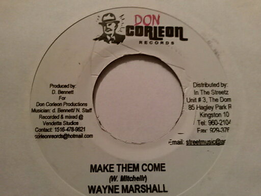 【中古】ジャマイカ7” Wayne Marshall Make Them Come NONE Don Corleon Records /00080 【中古】ジャマイカ7” Wayne Marshall Make Them Come NONE Don Corleon Records /00080