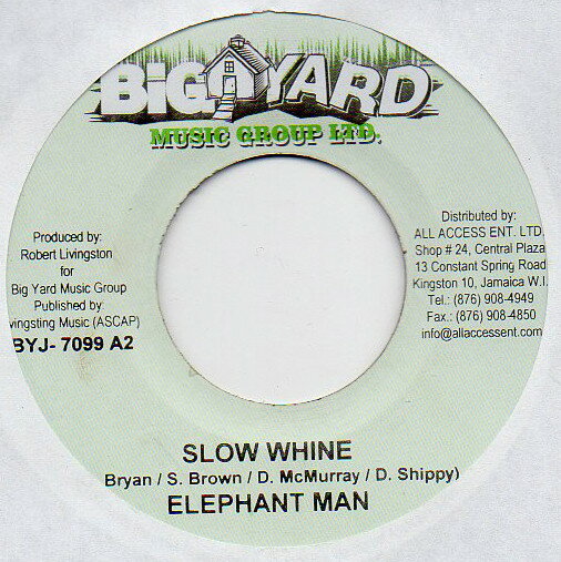 【中古】ジャマイカ7” Elephant Man / Ky-Enie Feat Co Slow Whine / No Games BYJ7099 Big Yard Music Group /00080