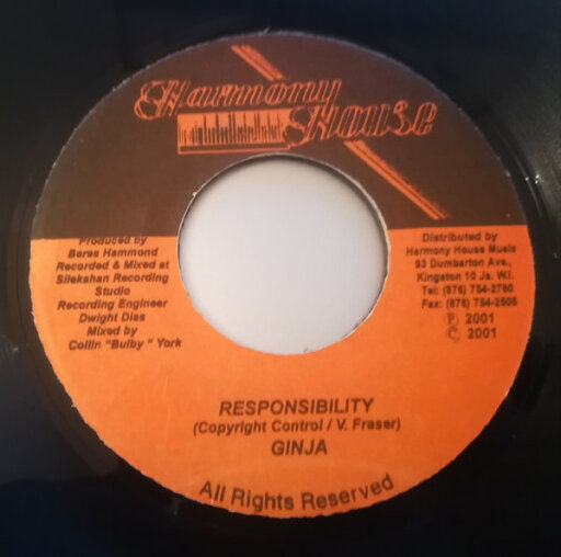【中古】ジャマイカ7” Ginjah Responsibility / Silekshan II NONE Harmony House /00080 【中古】ジャマイカ7” Ginjah Responsibility / Silekshan II NONE Harmony House /00080