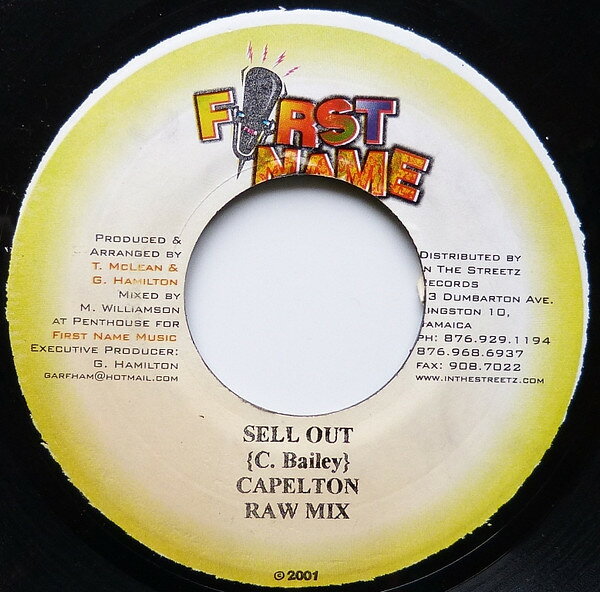 ジャマイカ7” Capleton Sell Out none First Name Music /00080