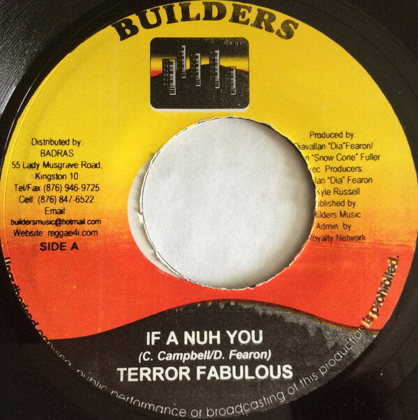 【中古】ジャマイカ7” Bling Dawg / Terror Fabulous Weed Weed Weed / If A Nuh You NONE Builders /00080
