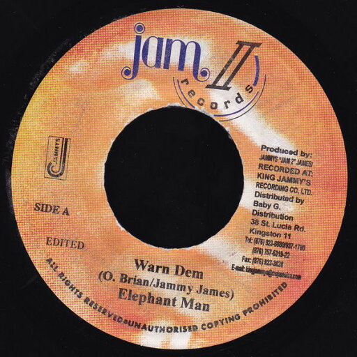 【中古】ジャマイカ7” Elephant Man Warn Dem NONE Jam II Records /00080 【中古】ジャマイカ7” Elephant Man Warn Dem NONE Jam II Records /00080