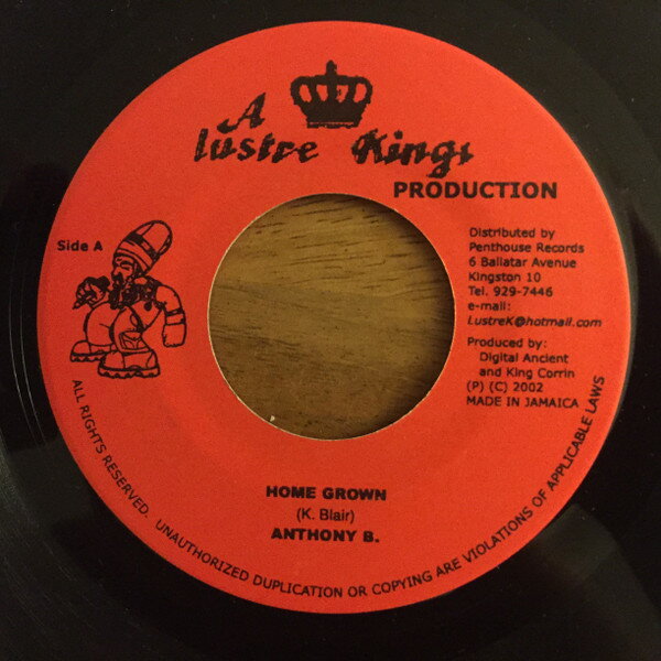 【中古】ジャマイカ7” Anthony B / Mark Messam a.k.a. Home Grown / How Long NONE Lustre Kings /00080