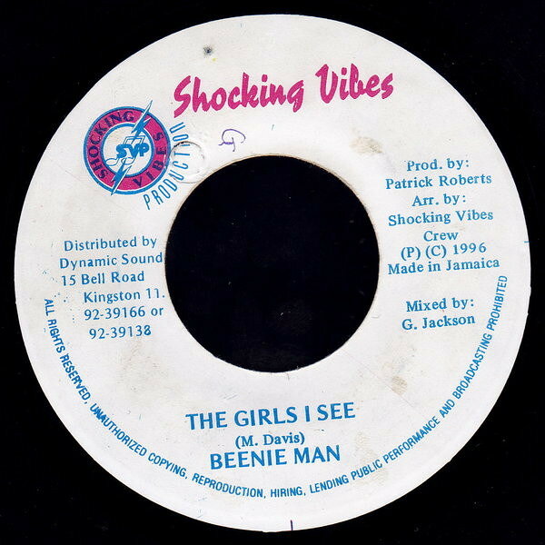 ジャマイカ7” Beenie Man The Girls I See / Version NONE Shocking Vibes /00080
