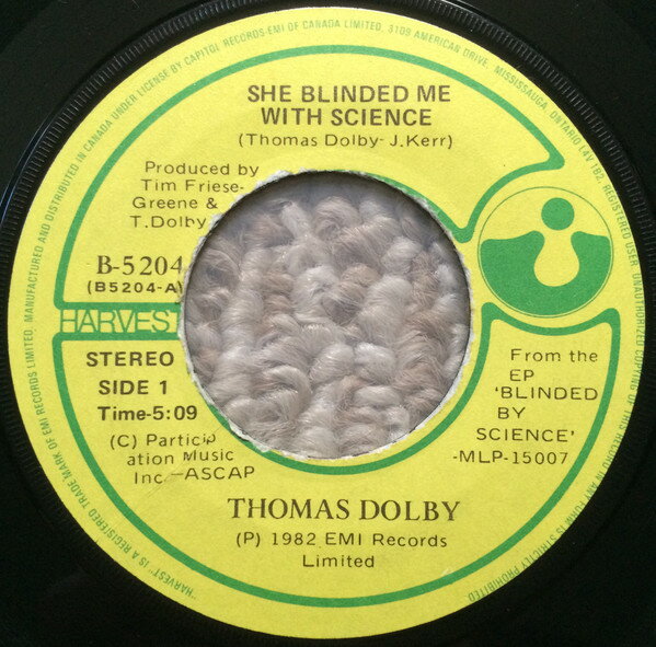 Artist Name: W - 【中古】7” Thomas Dolby She Blinded Me With Science B5204 Harvest /00080