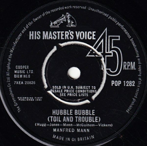 【中古】7インチ Manfred Mann Hubble Bubble (Toil And Trouble) / Im Your Kingpin POP1282 His Masters Voice
