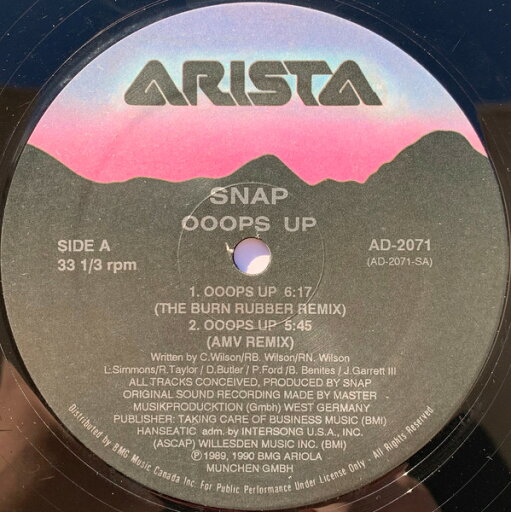 【中古】加12” Snap! Ooops Up AD2071 Arista /00250 【中古】加12” Snap! Ooops Up AD2071 Arista /00250