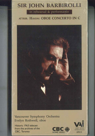 【中古】輸入VHS Haydn, John Barbirolli, Vancou Oboe Concerto In C 69415 CBC 未開封 /00300