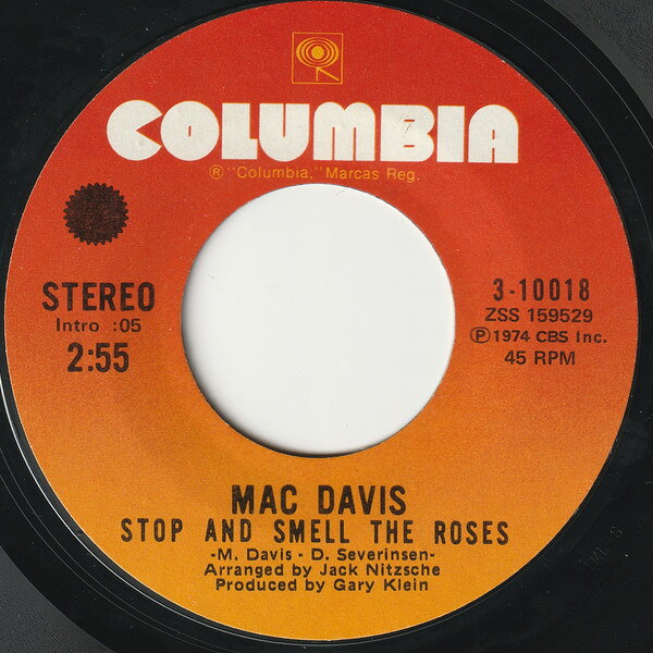 【中古】米7” Mac Davis Stop And Smell The Roses 310018 Columbia /00080