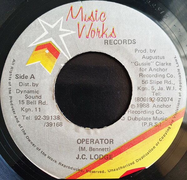 7” JC Lodge Operator NONE Music Works Records /00080