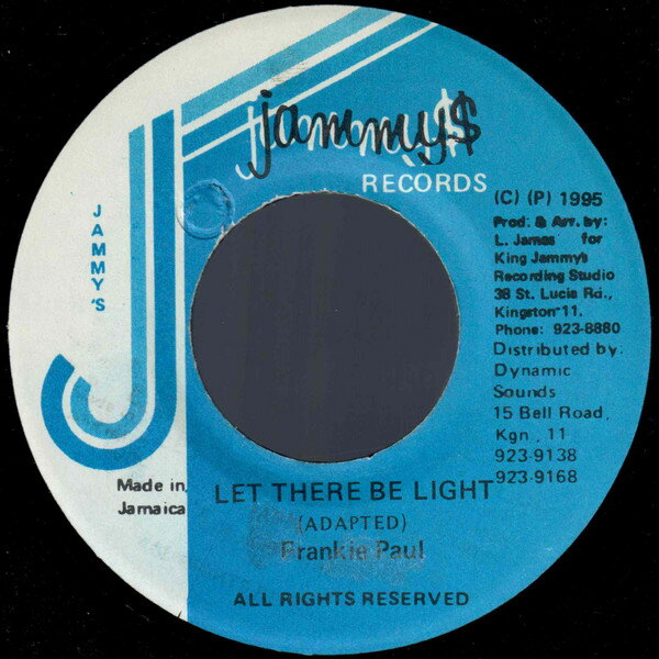 【中古】ジャマイカ7” Frankie Paul Let There Be Light NONE JAMMYS /00080