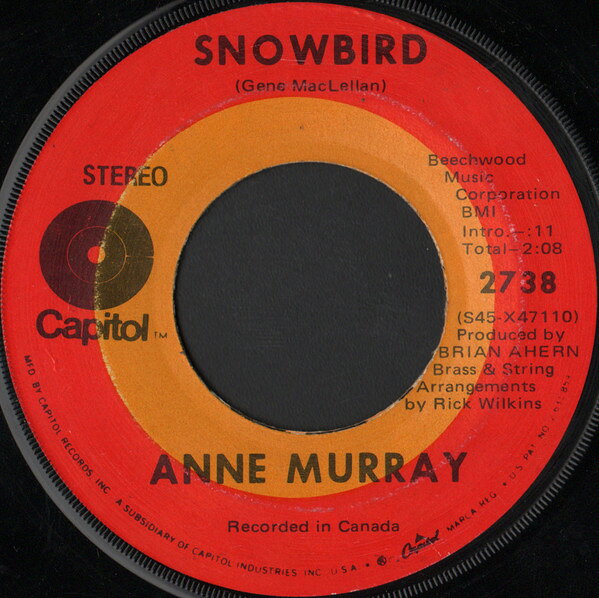 米7” Anne Murray Snowbird 2738 Capitol Records /00080