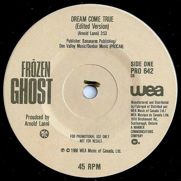 Artist Name: A - 【中古】7” Fr zen Gh st Dream Come True PRO642PROMO WEA /00080