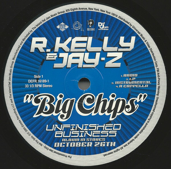 Rakuten - 【中古】12” R Kelly, Jay-Z Big Chips / The Return DEFR161891 Roc-A-Fella Records プロモ /00390