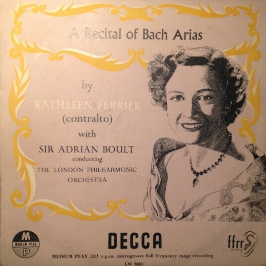 【中古】英10” Johann Sebastian Bach By Kathl A Recital Of Bach Arias LW5083 Decca /00000