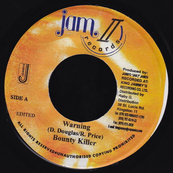 【中古】ジャマイカ7” Bounty Killer Warning NONE Jam II Records /00080