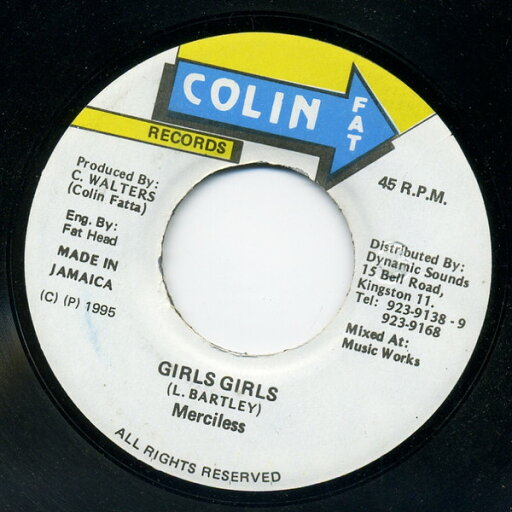 【中古】ジャマイカ7” Merciless Girls Girls NONE Colin Fat Records /00080 【中古】ジャマイカ7” Merciless Girls Girls NONE Colin Fat Records /00080