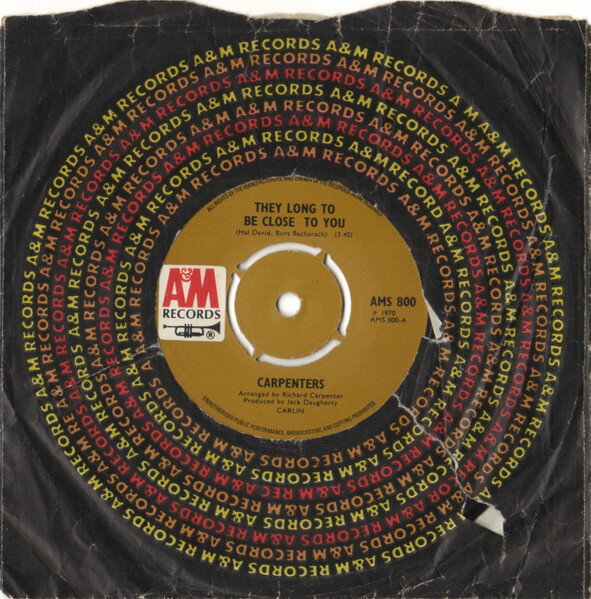 쥳ɥƥ ŷԾŹ㤨֡š۱7 Carpenters They Long To Be Close To You AMS800 A&M Records /00080פβǤʤ968ߤˤʤޤ