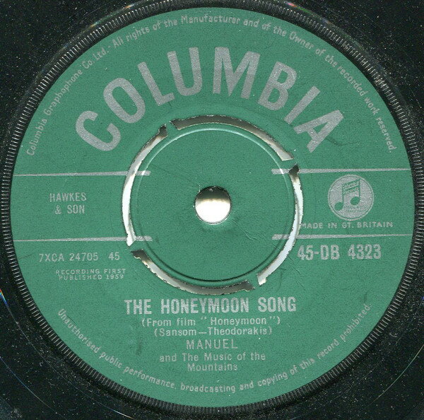 ����š۱�7�� Manuel & His Music Of The Moun The Honeymoon Song 45DB4323 Columbia /00080