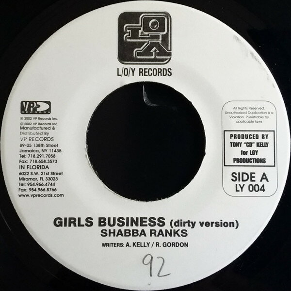 【中古】米7” Shabba Ranks Girls Business LY004 L/O/Y Records /00080