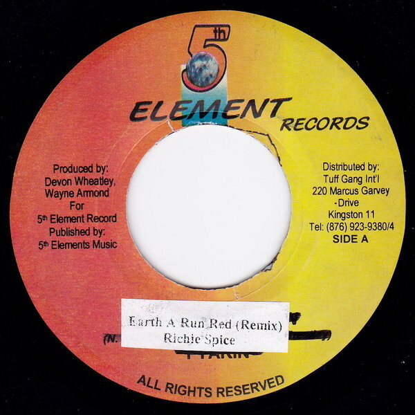 【中古】ジャマイカ7” Richie Spice Earth A Run Red (Remix) NONE 5th Element Records /00080