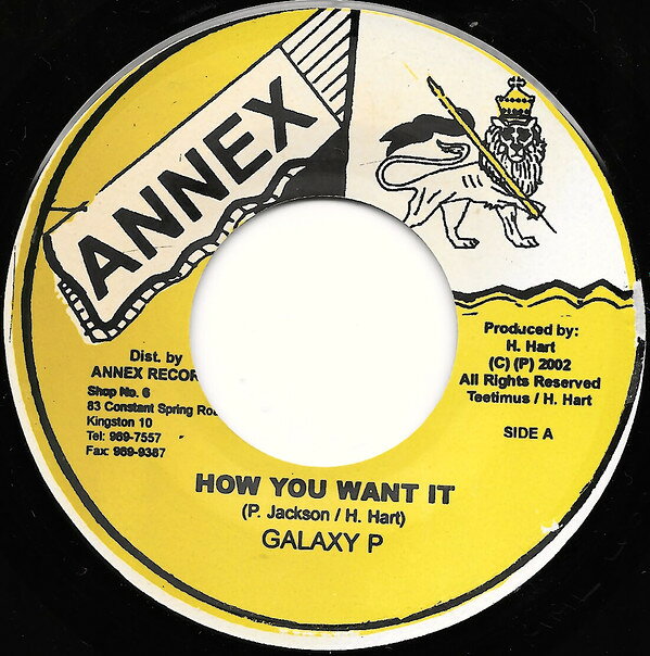 【中古】ジャマイカ7” Galaxy P How You Want It NONE Annex /00080