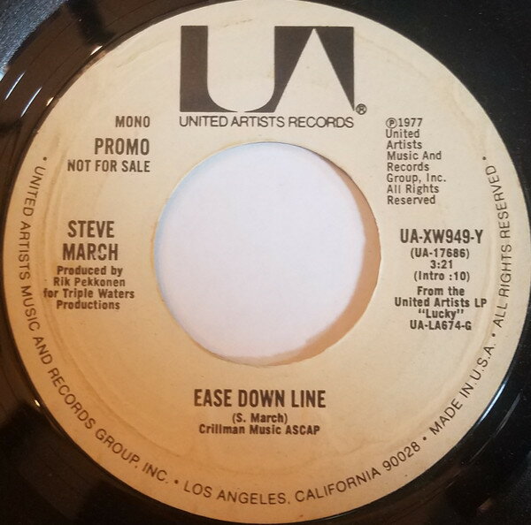 【中古】米7” Steve March Ease Down Line UAXW949Y United Artists Recor プロモ /00080