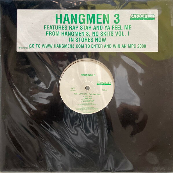 ����š���12�� Hangmen 3 Rap Star (All I Ever Wanted) / Ya Feel Me INTR10168 Interscope Records /00250