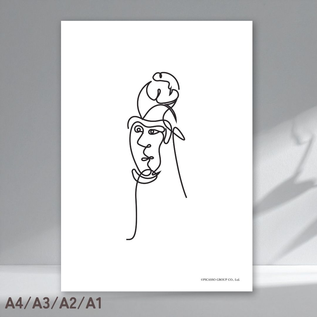 乐天商城 - ピカソ 絵 《選べるサイズA4 / A3 / A2 /A1》絵画 ポスター インテリア おしゃれ 大きい プレゼント ギフト ピカソ絵 ラインアート モダン 名画 おしゃれ インテリア ポスター アート パブロピカソ Pablo Picasso