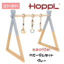 あす楽 HoppL ベビージム セット 本体グレー ハンギングトイ ホップル おしゃれ ベビートイ ベビージムセット プレゼント お祝い 出産祝い 誕生日プレゼント 天然木 男の子 女の子 赤ちゃん 北欧 シンプル 木のおもちゃ メリー ベビージム