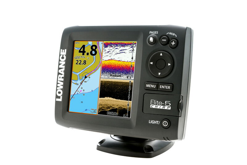 【在庫限り】ローランス/LOWRANCE 魚群探知機/魚探 Elite5 Elite-5 CHIRP 浅場用振動子付■Elite-5 CHIRP HDIL-T■日本語モデル/日本語マニュアル付【即納】送料無料 在庫一掃セール エリート5【ジオフェンス制限無し 摂氏 メートル表示】