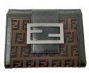 【中古】 FENDI フェンディ ズッキーノ Wホック財布