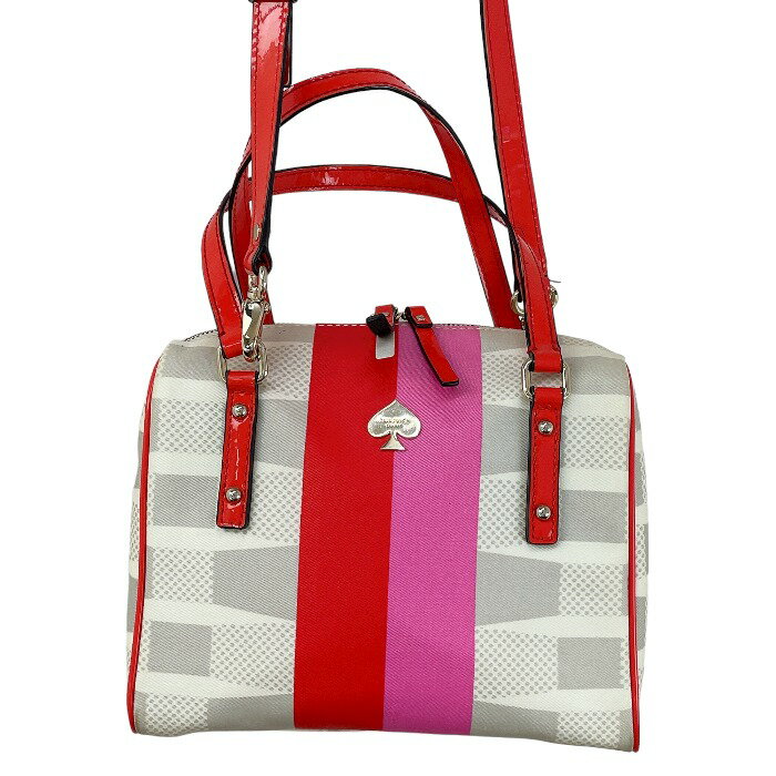 【中古】 kate spade ケイトスペード ハンドバッグ 2way アイボリー ピンク PXRU4440 1