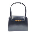【中古】Cartier カルティエ サファイアライン ハンドバッグ レディース レザー ネイビー 1(4)