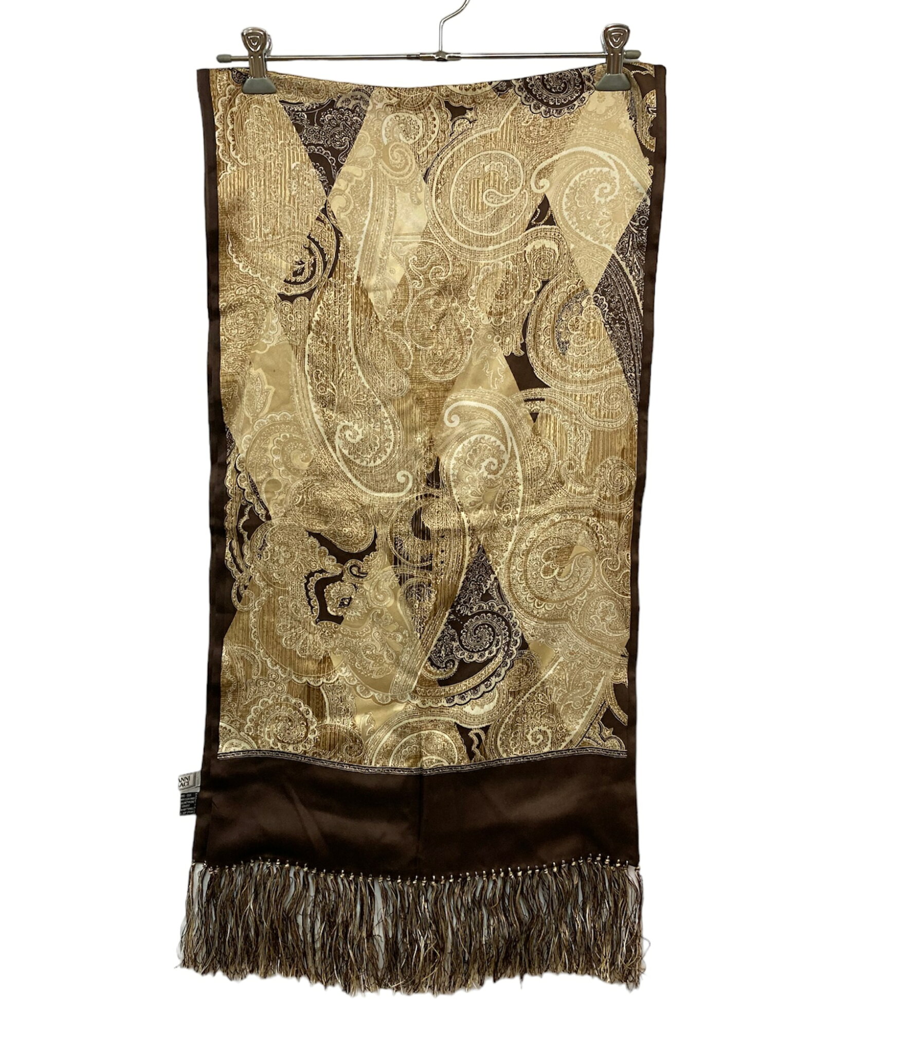 【中古】 GIANNI VERSACE ジャンニ ヴェルサーチ ストール シルク100% フリンジ 4