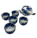 【中古】 洛東窯 平安賀善 (北村 賀善) 染付葡萄文 茶器 4