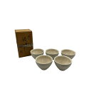 【中古】 【未使用品】 長谷窯 錦陶 赤津焼 織部 粉引汲出し 5客 W4