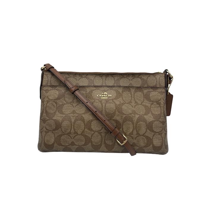 【中古】 COACH コーチ シグネチャー ショルダーバッグ ブラウン F58316 W4