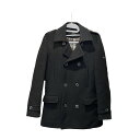 【中古】 BURBERRY BLACK LABEL Pコート メンズ ウール カシミヤ混 ダブル ミドル M IT1