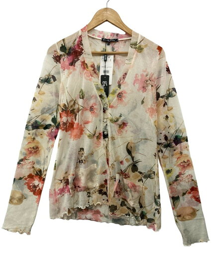 【中古】 TRICOT CHIC トリコシック カーディガン レディース 花柄 イタリア製 サイズ46 D4 【中古】 TRICOT CHIC トリコシック カーディガン レディース 花柄 イタリア製 サイズ46 D4