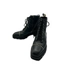 【中古】 GINZA Kanematsu 銀座カネマツ スタッズ レースアップ ショートブーツ 218185 23cm W4