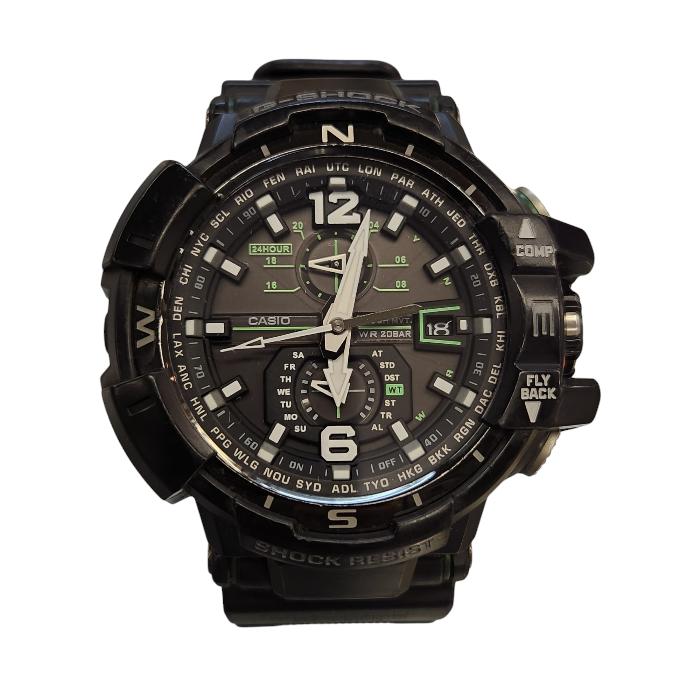 【中古】 CASIO カシオ G-SHOCK GRAVITYMASTER 腕時計 メンズ 電波ソーラー アナログ ブラック GW-A1100-1A3JF T1