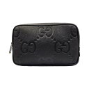【中古】 GUCCI グッチ ジャンボGG コスメティックケース レディース レザー ポーチ ブラック 766957 T1
